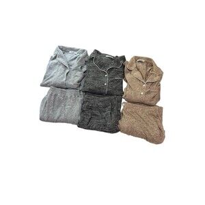 Aamikast Pajamas Lot Of 3 Sets Size M Gray Brown